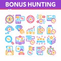 Bonus Hunting Collection Elements Icons Set Vector