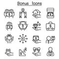 Bonus icon set in thin line style
