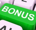 Bonus Key Shows Extra Gift Or Gratuity Online Royalty Free Stock Photo