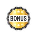 Bonus Label Sticker Golden Icon Seal Sale Sign Isolated