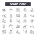 Bonus line icons, signs, vector set, outline illustration concept