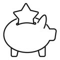 Bonus piggybank icon, outline style