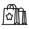 Bonus shop bag icon, outline style Royalty Free Stock Photo