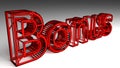 Bonus sign in red and glossy letters Royalty Free Stock Photo