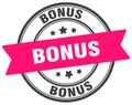 bonus stamp. bonus label on transparent background. round sign