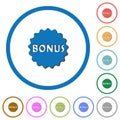 Bonus sticker icons with shadows and outlines