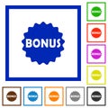 Bonus sticker flat framed icons