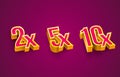 Bonus 2x, 5x, 10x prize winner, big jackpot game, casino sign set. Vector Royalty Free Stock Photo