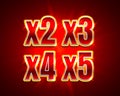 Bonus 2x, 3x, 4x, 5x prize winner, big jackpot game, casino sign set. Vector Royalty Free Stock Photo