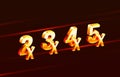 Bonus 2x, 3x, 4x, 5x prize winner, big jackpot game, casino sign set. Vector Royalty Free Stock Photo