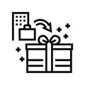 bonuses and gifts benefits line icon vector illustration