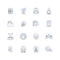 Bonuses line icons collection. Incentives, Rewards, Perks, Compensation, Benefits, Handouts, Prizes vector and linear