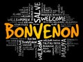 Bonvenon Welcome in Esperanto word cloud