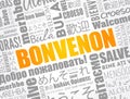 Bonvenon (Welcome in Esperanto) word cloud Royalty Free Stock Photo