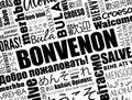 Bonvenon (Welcome in Esperanto) word cloud in different languages