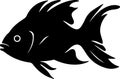 bony fish Black Silhouette Generative Ai