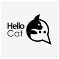 Hello Cat Icon Vector. Flat design. Royalty Free Stock Photo