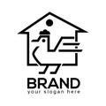 Chicken house logo vector. Flat design. Royalty Free Stock Photo