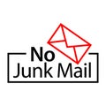 No junk mail icon vector. Flat design. Royalty Free Stock Photo