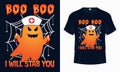 Boo Boo I Will Stab You - Happy Halloween t-shirt design vector. Scary Boo Nurse t-shirt design for Halloween day.