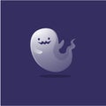 Flying ghost spirit. Raster illustration in the flat cartoon style Royalty Free Stock Photo