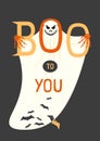 Boo Halloween scary ghost spirit wraith vector