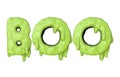 Boo word made from green halloween slime lettering. 3D Render