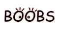 Boobs text for logo or print on t-shirts. Vector eps8 Royalty Free Stock Photo