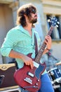 Boogarins (Brazilian rock band) in concert at Heineken Primavera Sound 2014 Festival Royalty Free Stock Photo