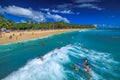 Boogie boarding Waikiki Royalty Free Stock Photo