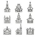 Church building, Christian Church. Christian chapel, Cathedral, Parish Icon. Royalty Free Stock Photo