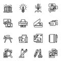 Art, drawing and web and graphic design icons set 2. Royalty Free Stock Photo