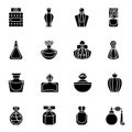 Perfume bottle icon set 2. filled icon style. Royalty Free Stock Photo