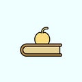 book, apple color vector icon, vector illustration