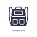 book bag with pockets icon on white background. Simple element illustration from airport terminal concept