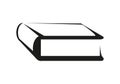 book - black and white vector symbol illustration of a closed book, white background Royalty Free Stock Photo