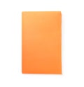 Book with blank orange cover on white, top view Royalty Free Stock Photo