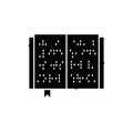 Book blind braille color line icon. Disability. Isolated vector element.