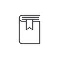 Book bookmark line icon, outline vector sign