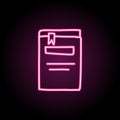 Book with a bookmark sketch neon icon. Simple thin line, outline vector of education icons for ui and ux, website or mobile Royalty Free Stock Photo