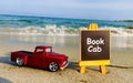 Book cab text on Black Board. Royalty Free Stock Photo