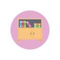 Book cabinet vector flat colour icon