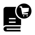 Book cart glyphs icon