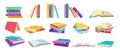 Book cartoon set hardbacks pages library vector Royalty Free Stock Photo