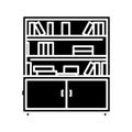 Book case black icon, concept illustration, vector flat symbol, glyph sign. Royalty Free Stock Photo