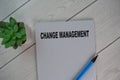 The book of Change Management isolated on Wooden Table Royalty Free Stock Photo