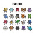 book character education library icons set vector Royalty Free Stock Photo