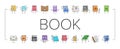 book character education library icons set vector Royalty Free Stock Photo