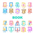 book character school icons set vector Royalty Free Stock Photo