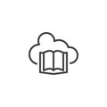 Book and cloud line icon Royalty Free Stock Photo